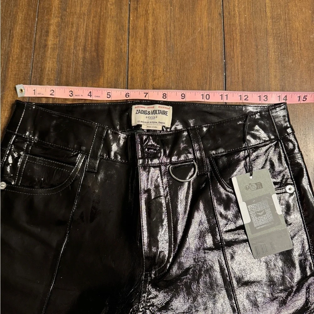 Zadig & Voltaire Peko Lambskin Leather Pants – Black – Size 36 – NWT
